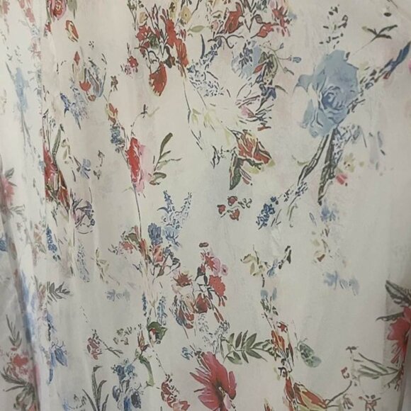 Plus Size Boho Floral Kimono Cardigan 4X Open Front Duster Flowy Long Cover Up - Picture 6 of 10